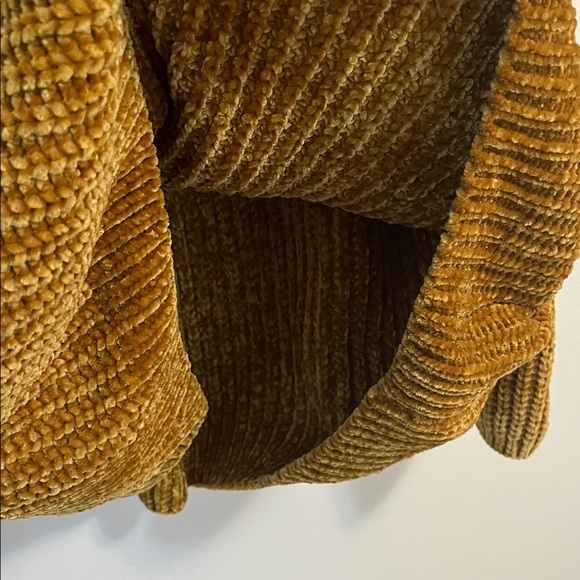 a new day chunky knit sweater top XL gold mustard V neckline pullover cozy soft - Picture 7 of 11
